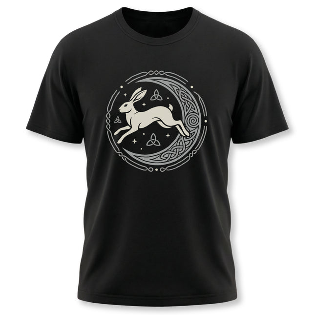 Celtic Hare Moon Mandala Design T-Shirt | Pagan Mythology Tee