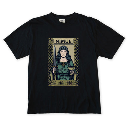 Nimue Lady of the Lake T-Shirt | Arthurian Celtic Sword & Chalice Design Tee