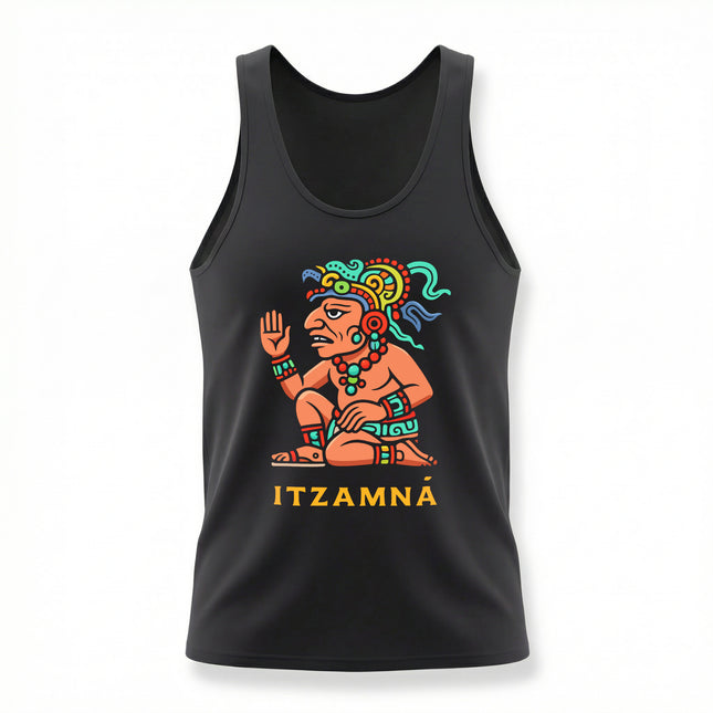 Itzamná Mayan God Tank Top | Colorful Ancient Mythology Graphic Unisex Design
