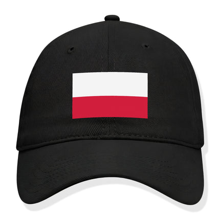 Black baseball cap featuring the Polish flag design.