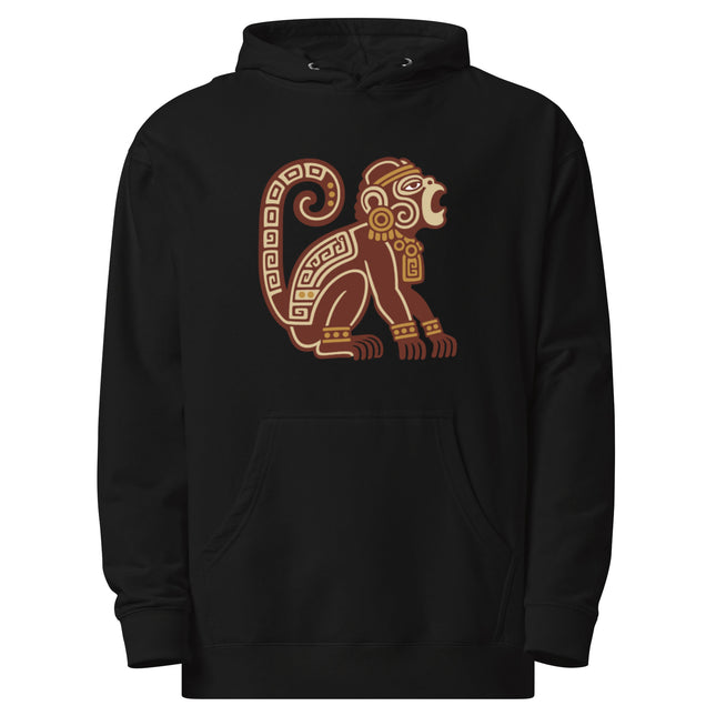 Mayan Howler Monkey Hoodie | Curled Tail Animal Hooded Sweatshirt