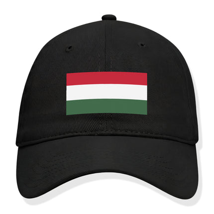 Black baseball cap featuring the Hungarian flag (red, white, green) design.