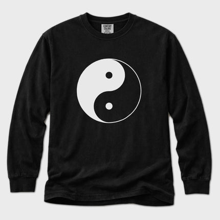 Yin Yang T-Shirt | Black and White Taijitu Symbol Long Sleeve Tee