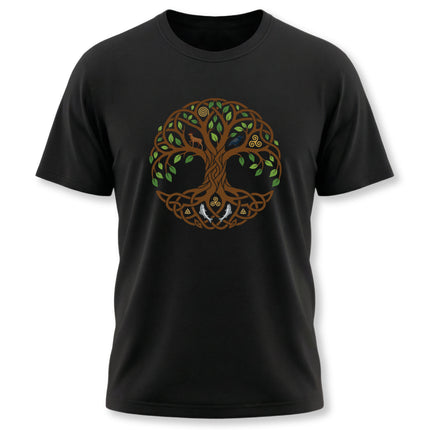 Celtic Tree of Life graphic tee featuring knotwork and the World Tree design.