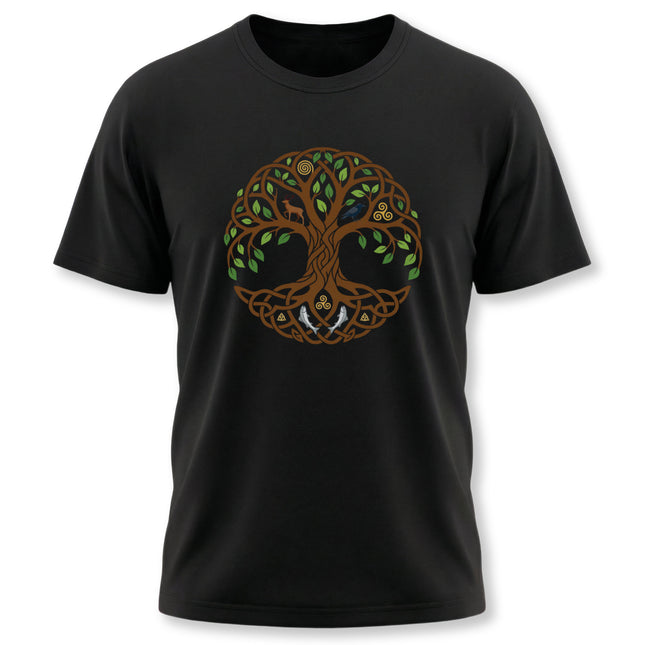 Celtic Tree of Life graphic tee featuring knotwork and the World Tree design.