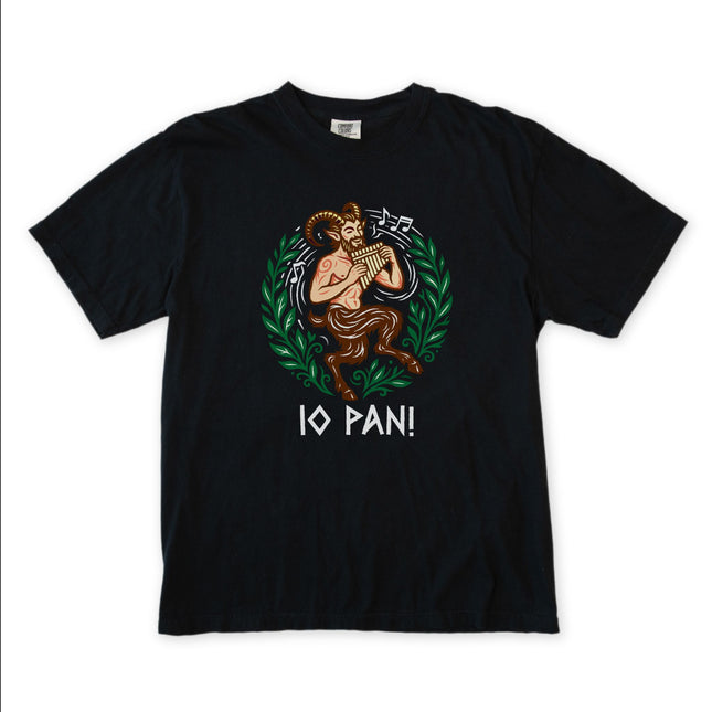 IO PAN T-Shirt | Greek God Mythology Pan Flute Satyr Pagan | Comfort Colors Tee