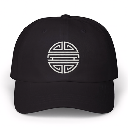 Embroidered hat with Chinese Shou Longevity Symbol V1
