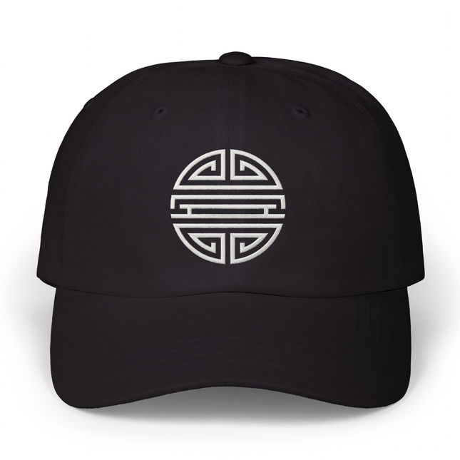 Embroidered hat with Chinese Shou Longevity Symbol V1