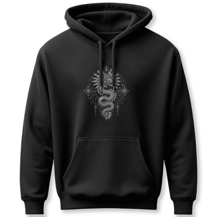 Quetzalcoatl Feathered Serpent Occult Mandala Graphic Hoodie