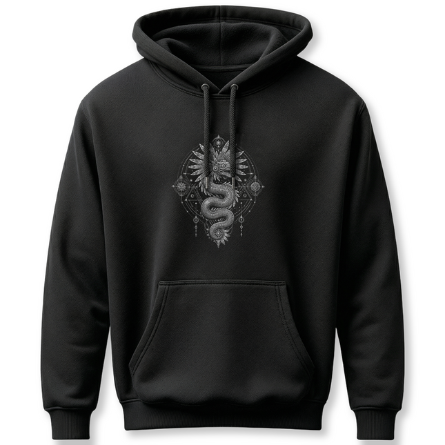 Quetzalcoatl Feathered Serpent Occult Mandala Graphic Hoodie
