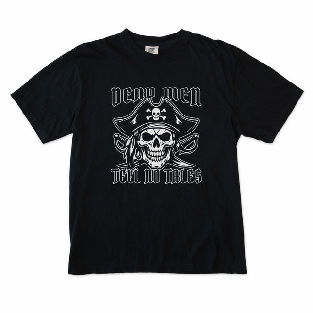 Dead Men Tell No Tales Skull T-Shirt | Jolly Roger Pirate Comfort Colors Tee