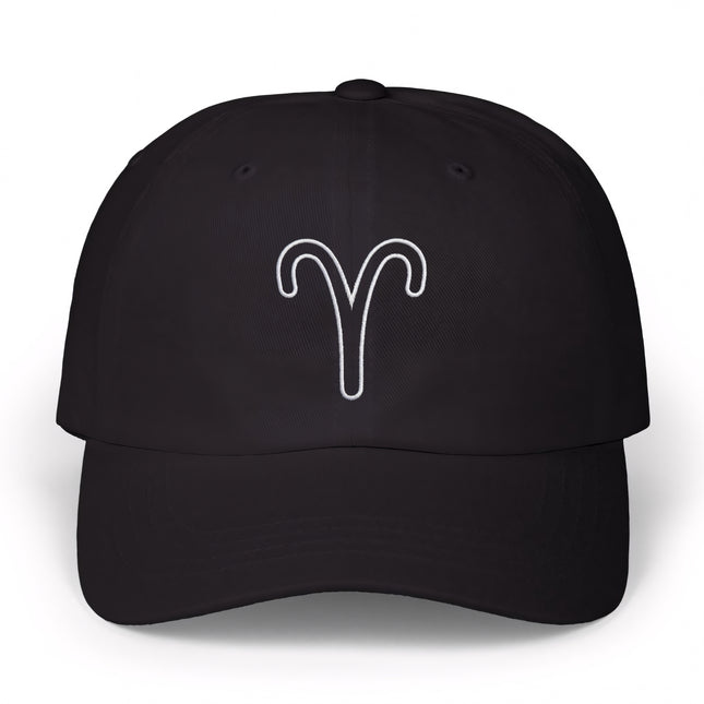 Aries Outline Embroidered Baseball Cap | Zodiac Astrology Symbol Hat