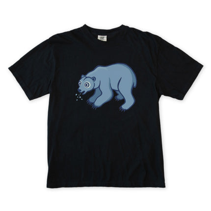 Goofy Blue Polar Bear Spitting Snow T-Shirt | Arctic Animal Unisex Tee Shirt