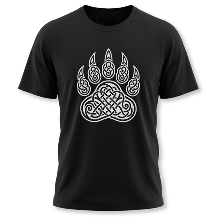 Celtic Knotwork Bear Paw Print T-Shirt |  Norse Spirit Animal Tee