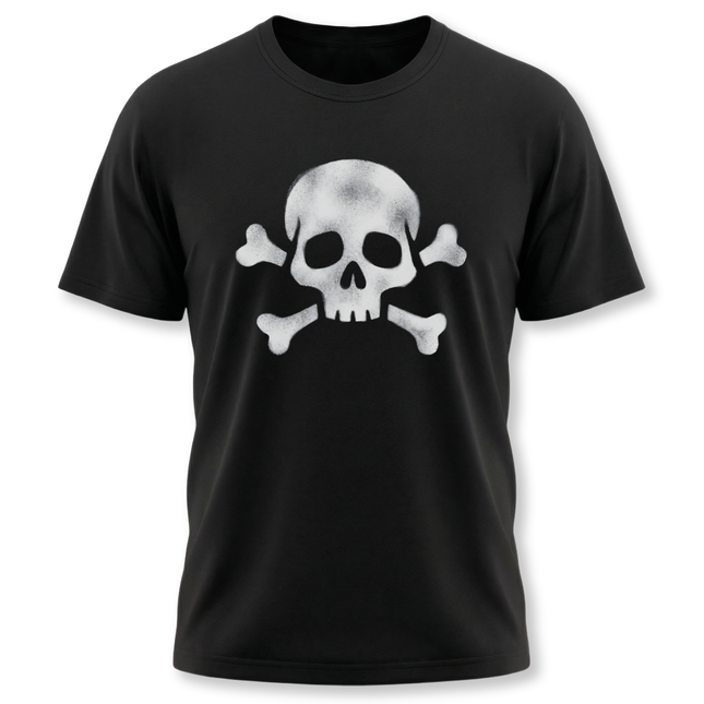 Skull & Crossbones T-Shirt | Pirate Jolly Roger Distressed Graffiti Graphic Tee
