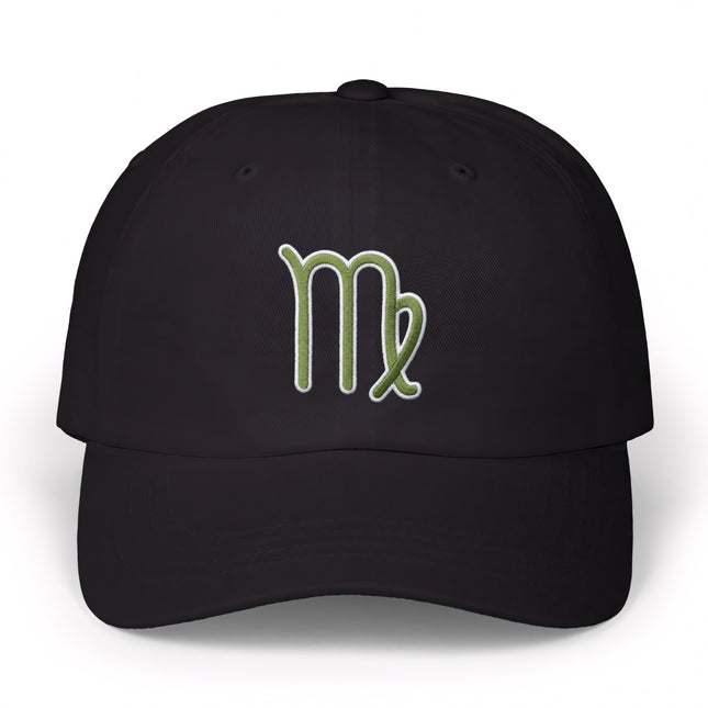 Virgo Symbol Embroidered Hat | Green Zodiac Sign Baseball Cap