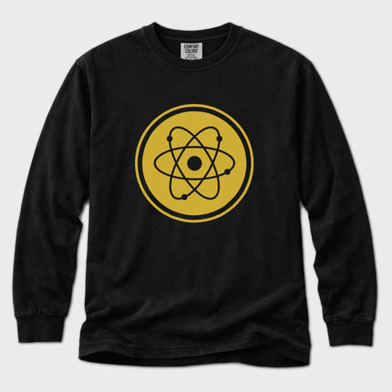 Atomic Orbit Long Sleeve T-Shirt | Yellow Science Symbol Graphic Tee