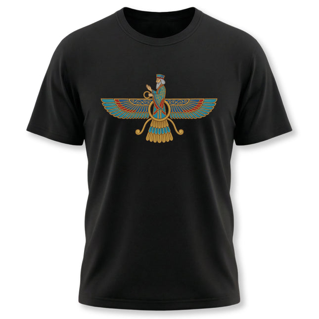 Faravahar Zoroastrian Winged Symbol T-Shirt | Ancient Persian Graphic Tee