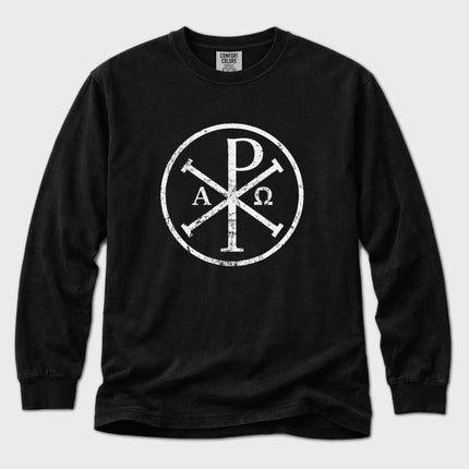 Chi Rho Christian Symbol Long Sleeve T-Shirt | Alpha Omega Art Tee