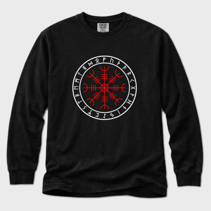 Helm of Awe Norse Symbol Long Sleeve T-Shirt | Runic Graphic Tee