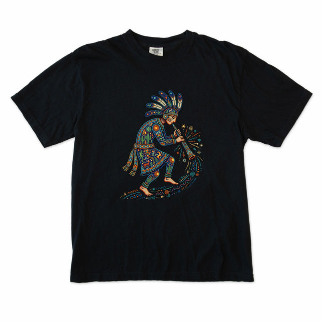 Southwestern Flute Player T-Shirt - Colorful Art Graphic Tee