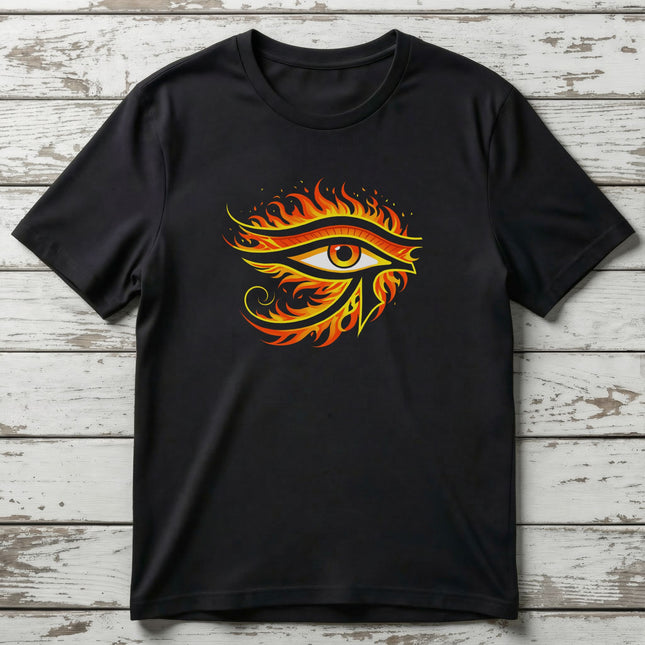 Eye of Ra Fire T-Shirt | Ancient Egyptian God Symbolic Tee | V2