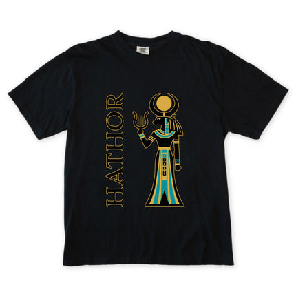 Hathor Egyptian Goddess T-Shirt | Ancient Egyptian Mythology Sun Disk Tee