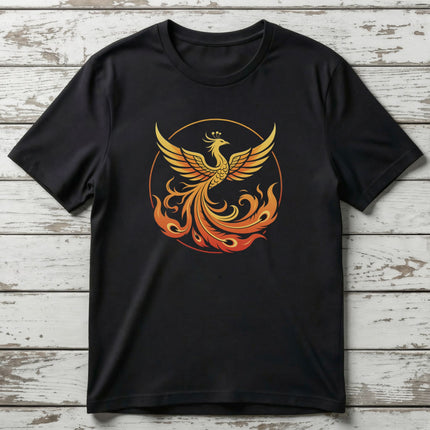 Phoenix Rising From Flames Graphic T-Shirt | Fiery Unisex Graphic Tee V2