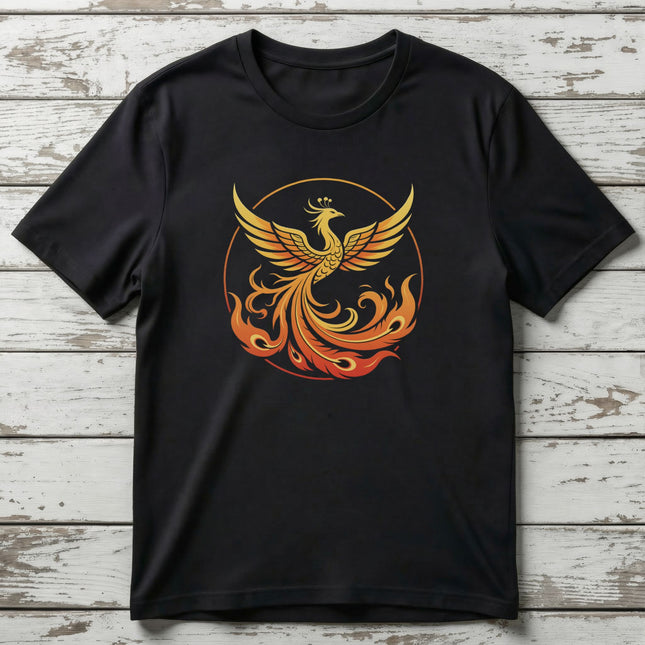 Phoenix Rising From Flames Graphic T-Shirt | Fiery Unisex Graphic Tee V2