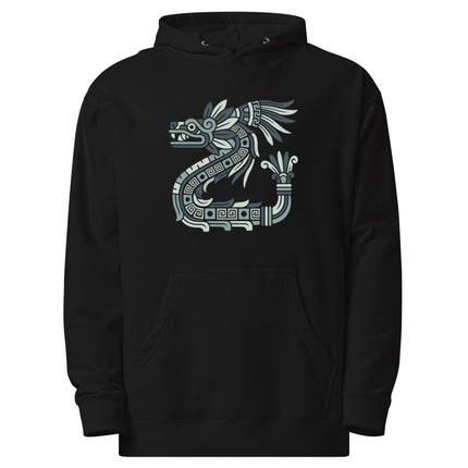 Maya Feathered Serpent Hoodie | Geometric Kulkulkan Hooded Sweatshirt