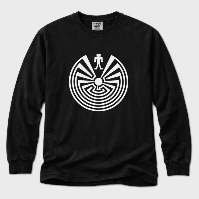 Man in the Maze Long Sleeve T-Shirt | Southwest Labyrinth Symbol Tee