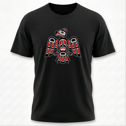 Indigenous Red & Black Eagle T-Shirt | Pacific Northwest Formline Art | Raven