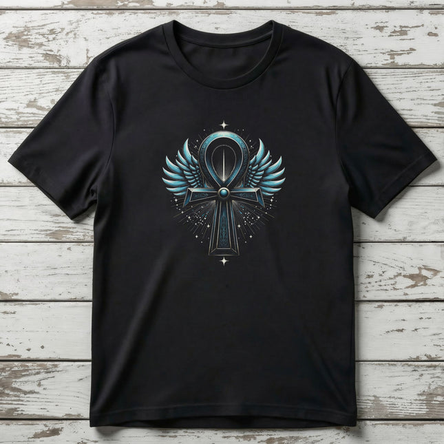 Ankh Wings Egyptian T-Shirt | Ancient Egypt Winged Symbol Tee | V16