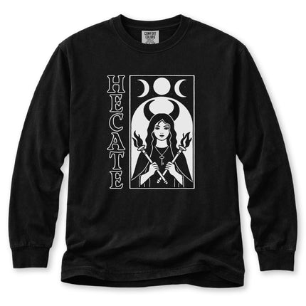 Hecate Long Sleeve T-Shirt | Torch and Moon Goddess Graphic Tee