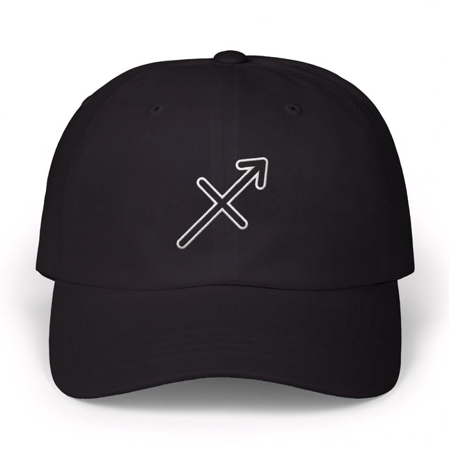 Sagittarius Outline Dad Cap | Zodiac Archer Symbol Astrology Embroidered Hat