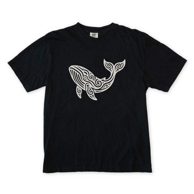 Intricate Tribal Whale T-Shirt | Ocean Animal Graphic Tee | Comfort Colors