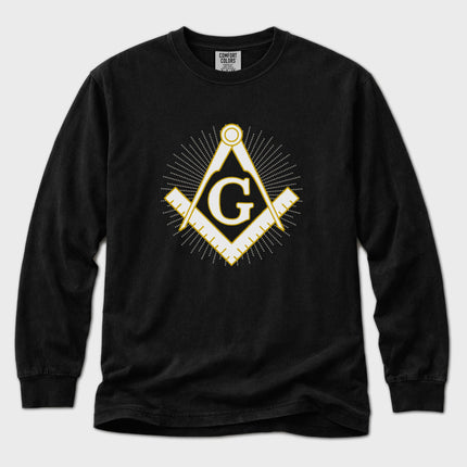 Freemason Square and Compasses T-Shirt | Masonic Emblem Long Sleeve Tee
