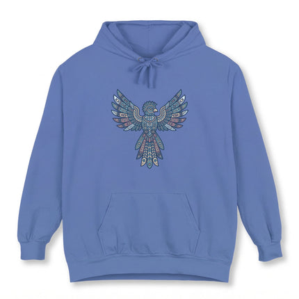 Mayan Eagle Tribal Art Hoodie | Geometric Bird Pullover | Comfort Colors Hoodie