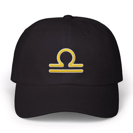 Yellow Libra Zodiac Symbol Hat | Embroidered Astrology Sign Baseball Cap