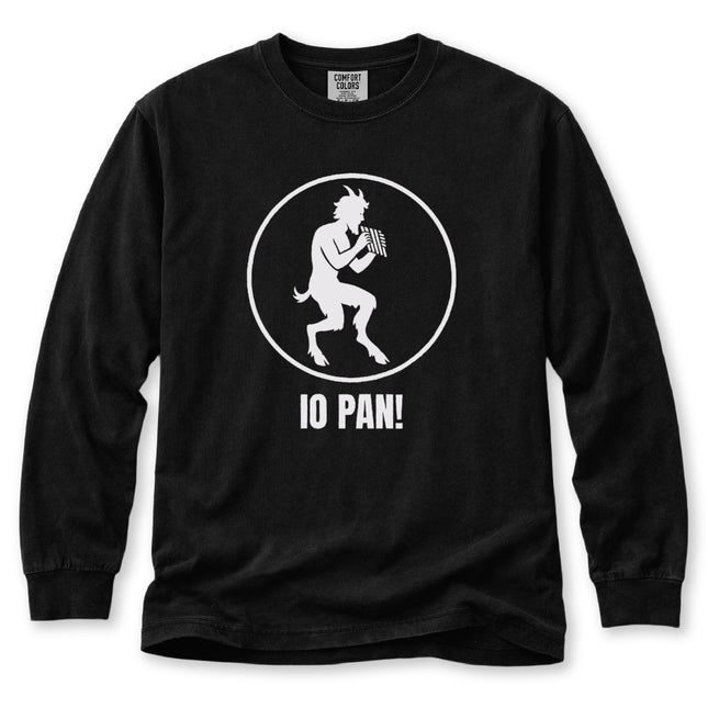 Io Pan Long Sleeve T-Shirt | Greek God with Panpipes Graphic Tee
