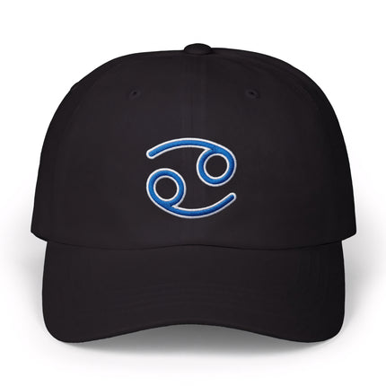 Cancer Zodiac Sign Hat | Blue Embroidered Astrology Baseball Cap