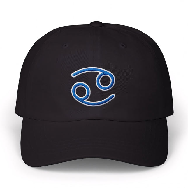 Cancer Zodiac Sign Hat | Blue Embroidered Astrology Baseball Cap