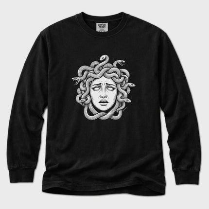Medusa Head T-Shirt | Greek Gorgon Graphic Long Sleeve Tee