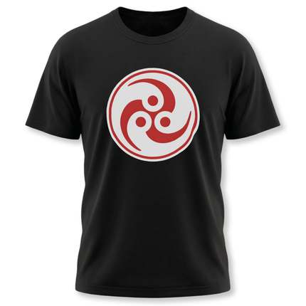 Red Tomoe Symbol T-Shirt | Japanese Mitsudomoe Triple Comma Graphic Tee