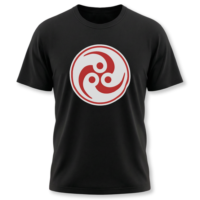 Red Tomoe Symbol T-Shirt | Japanese Mitsudomoe Triple Comma Graphic Tee
