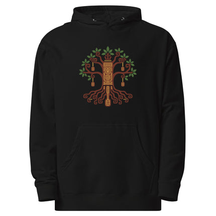 Maya Ceiba Tree Hoodie | Branches, Roots, and Geometric Motifs