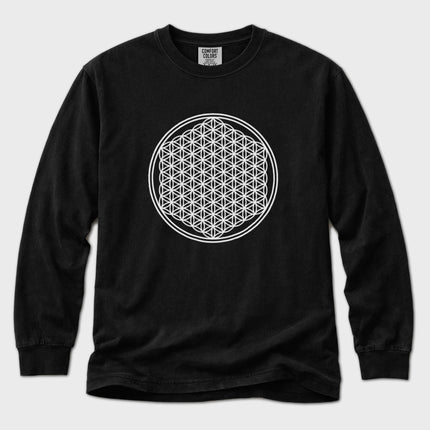 Flower of Life T-Shirt | Sacred Geometry Pattern Long Sleeve Tee