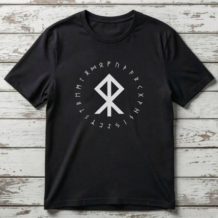 Norse Courage Bind Rune Viking T-Shirt | Runic Circle Unisex Tee | V1