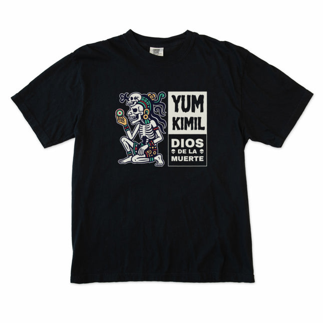 T-shirt Squelette Yum Kimil, Dieu Maya de la Mort | T-shirt Mythologie Mésoaméricaine