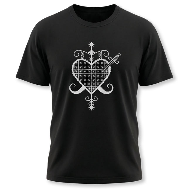 Erzulie Dentor Veve Celestial Heart Gothic T-Shirt | Voodoo Graphic Tee